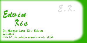 edvin kis business card